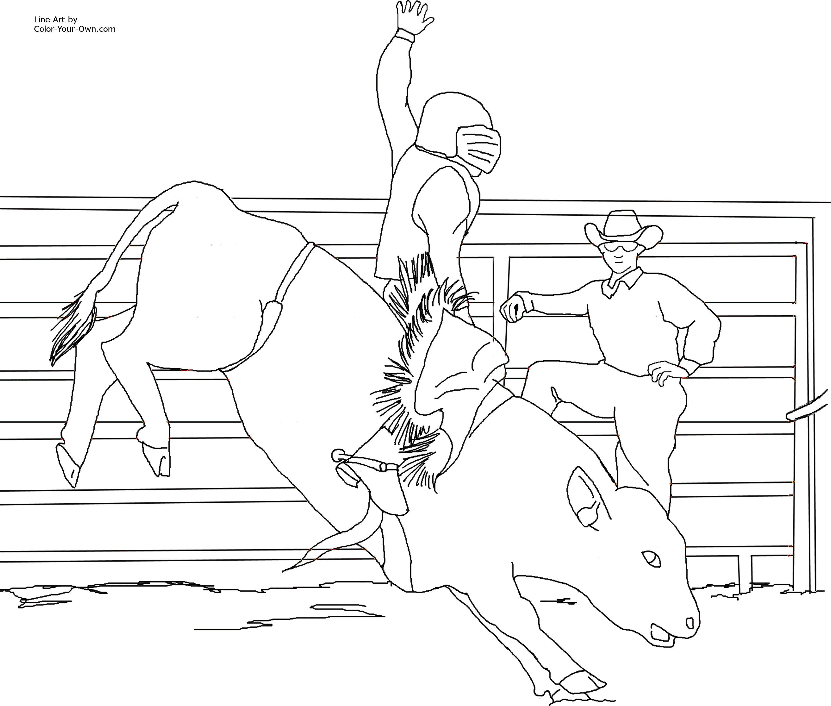 Bull Riding Coloring Pages Pbr Coloring Pages Coloring Home