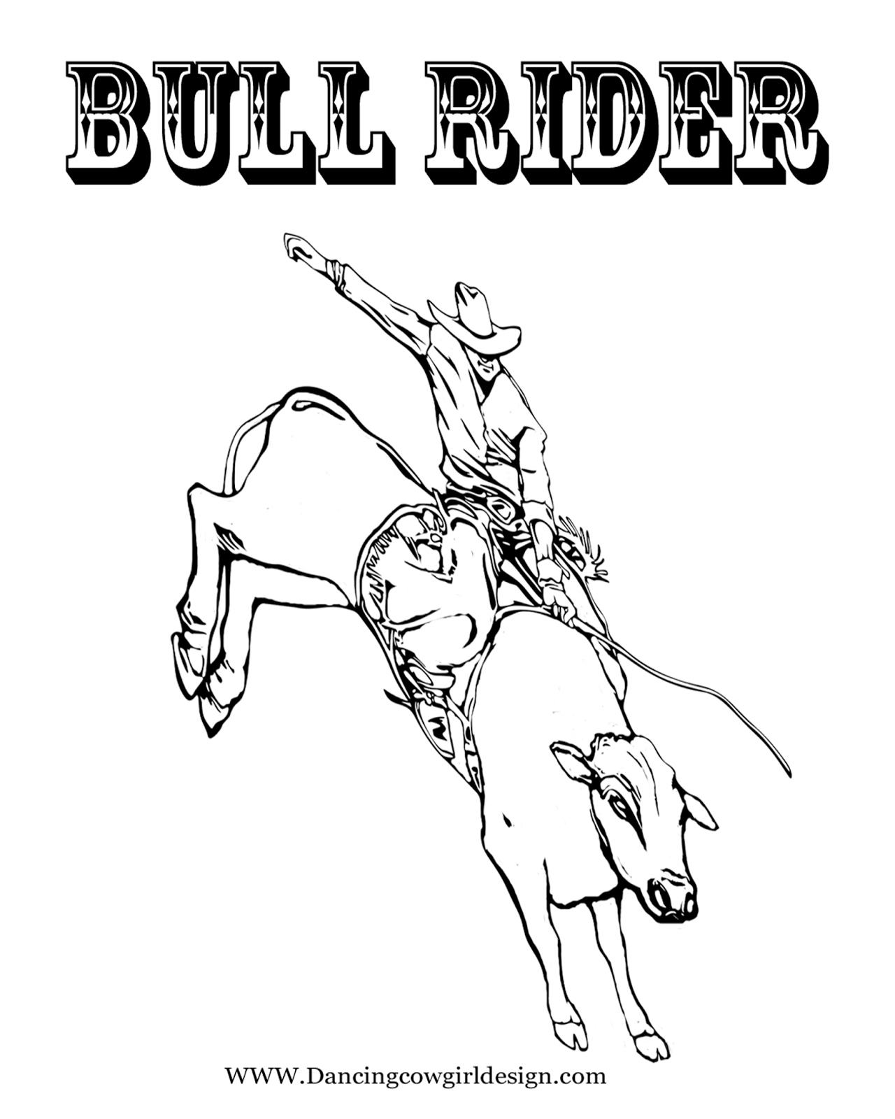 Bull Riding Coloring Pages Rodeo Coloring Pages Bull Rider Coloring Sheet 2