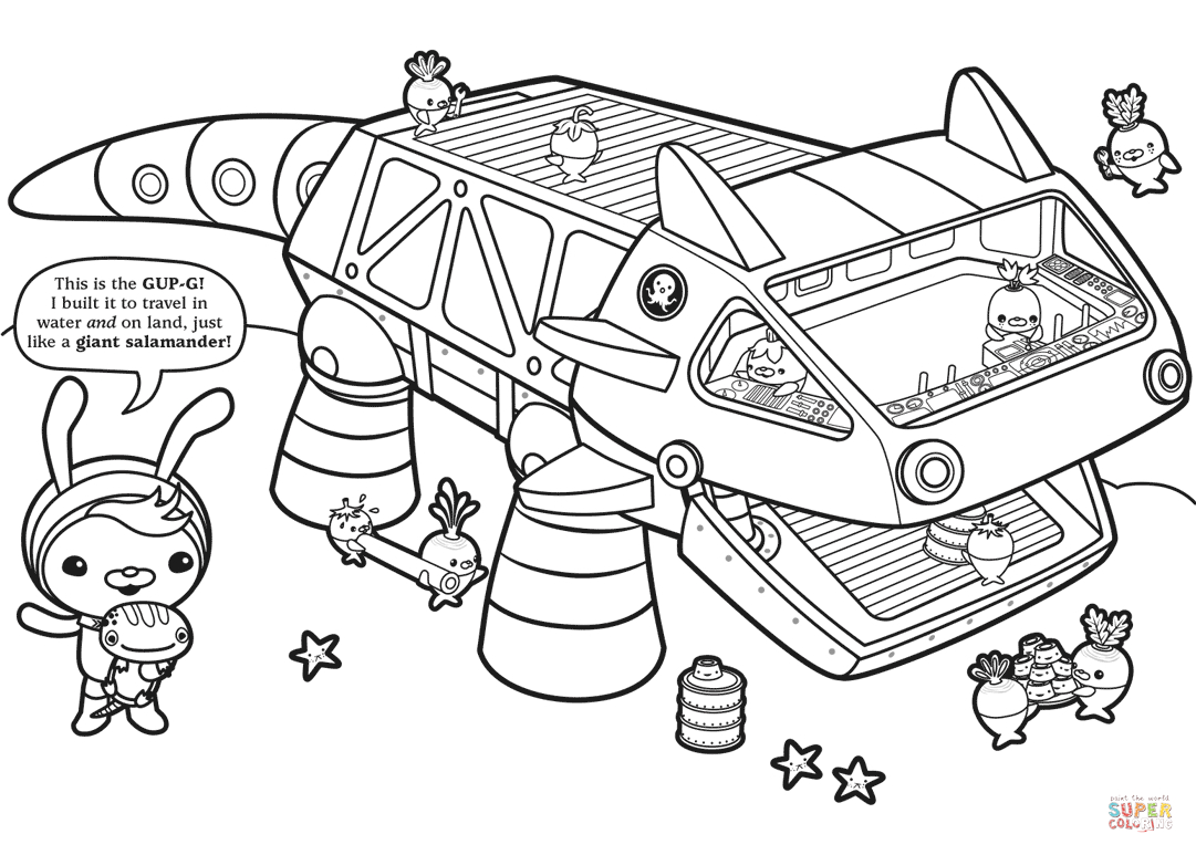 Captain Barnacles Coloring Pages Tweak Presents The Gup G Coloring Page Free Printable Coloring Pages