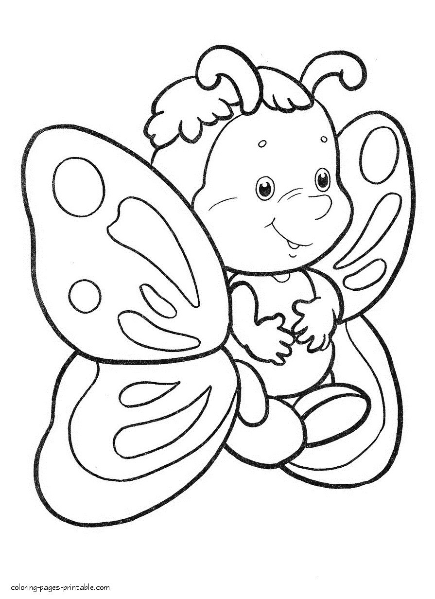 Cartoon Butterflies Coloring Pages Butterfly Color Pages Pathtalk