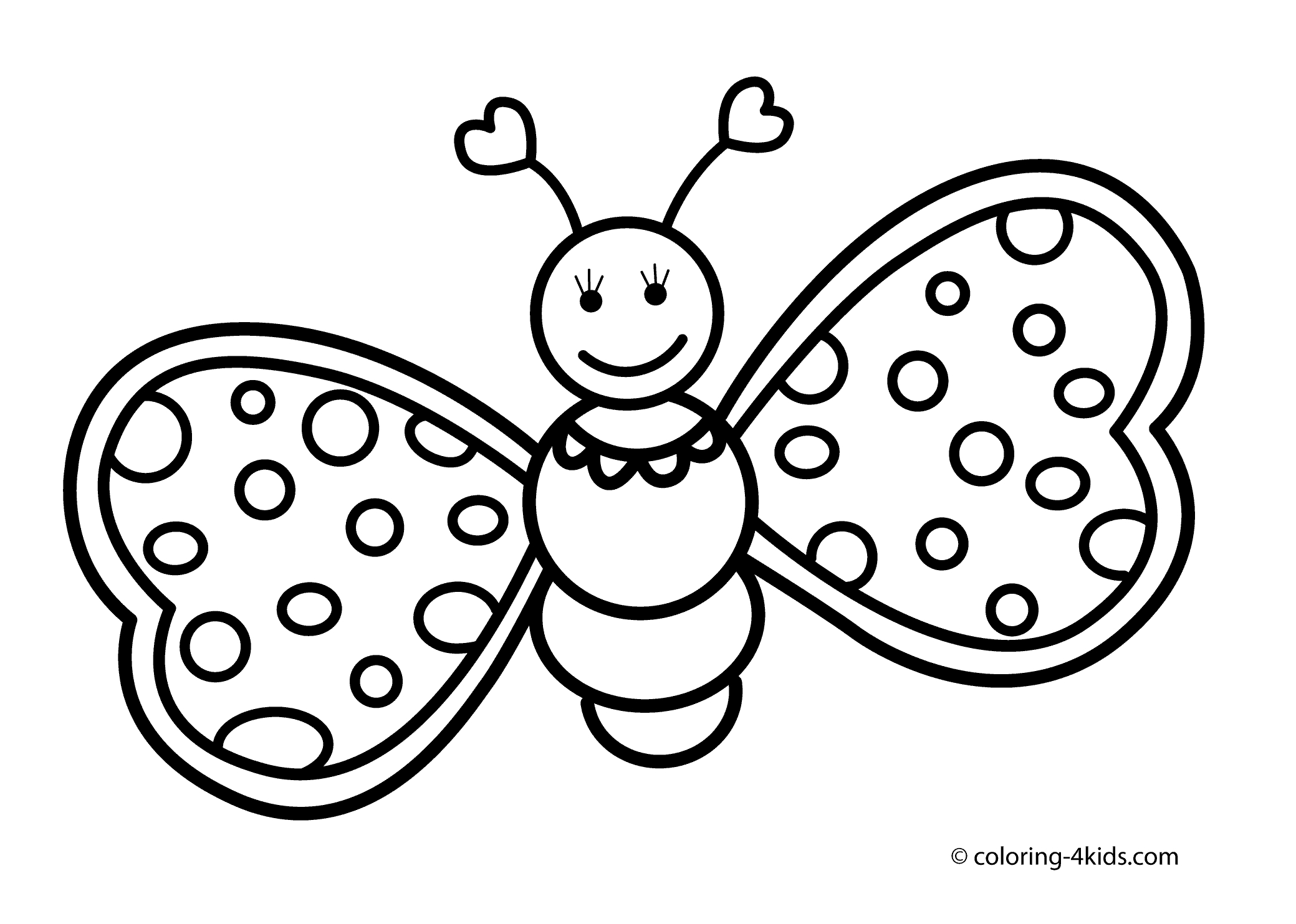 Cartoon Butterflies Coloring Pages Free Pic Of Butterfly Simple In Black N White For Colouring For