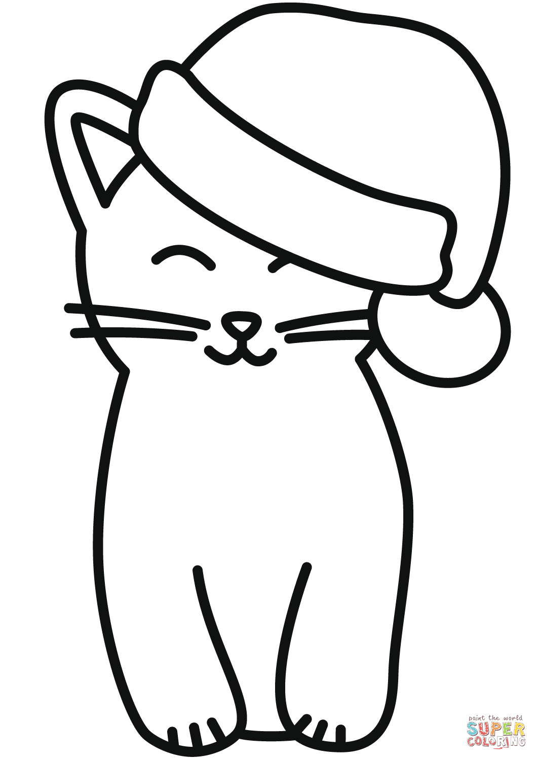 Cat In The Hat Coloring Page Christmas Cat In The Hat Coloring Page Free Printable Coloring Pages