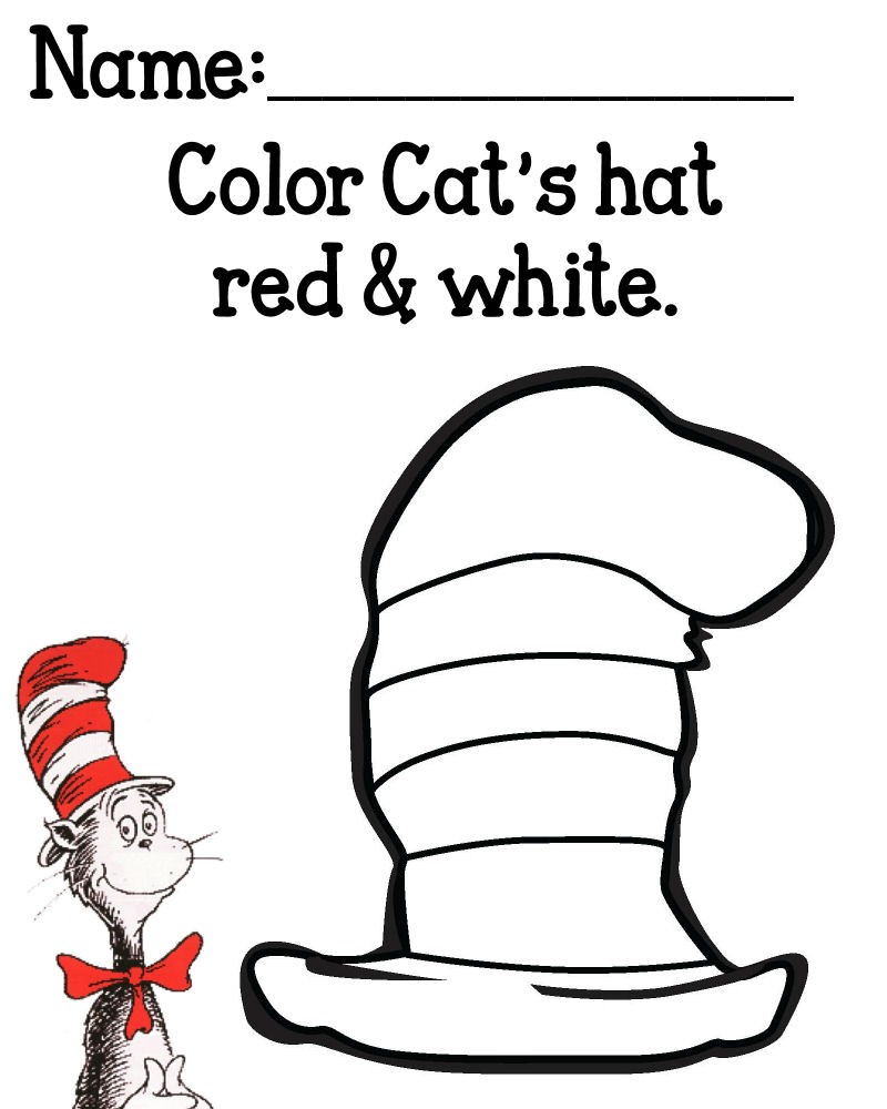 Cat In The Hat Coloring Page Coloring Page Cat In The Hat Coloring Pages To Print 01 Dr Seuss