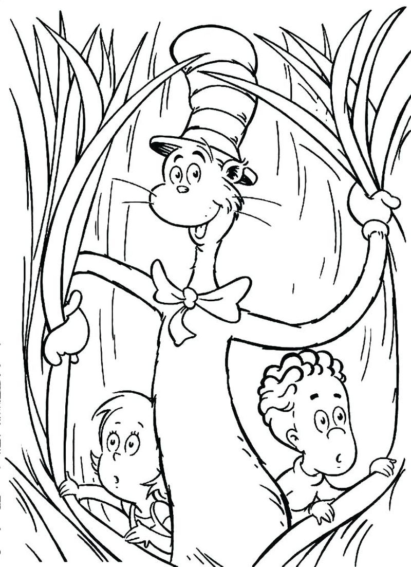 Cat In The Hat Coloring Page Free Printable Cat In The Hat Coloring Pages Free Coloring Sheets