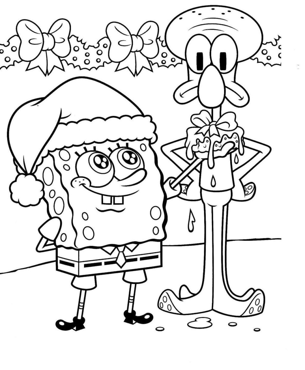Children's Christmas Coloring Pages Free Coloring Book World Spongebob Christmas Coloring Pages Free
