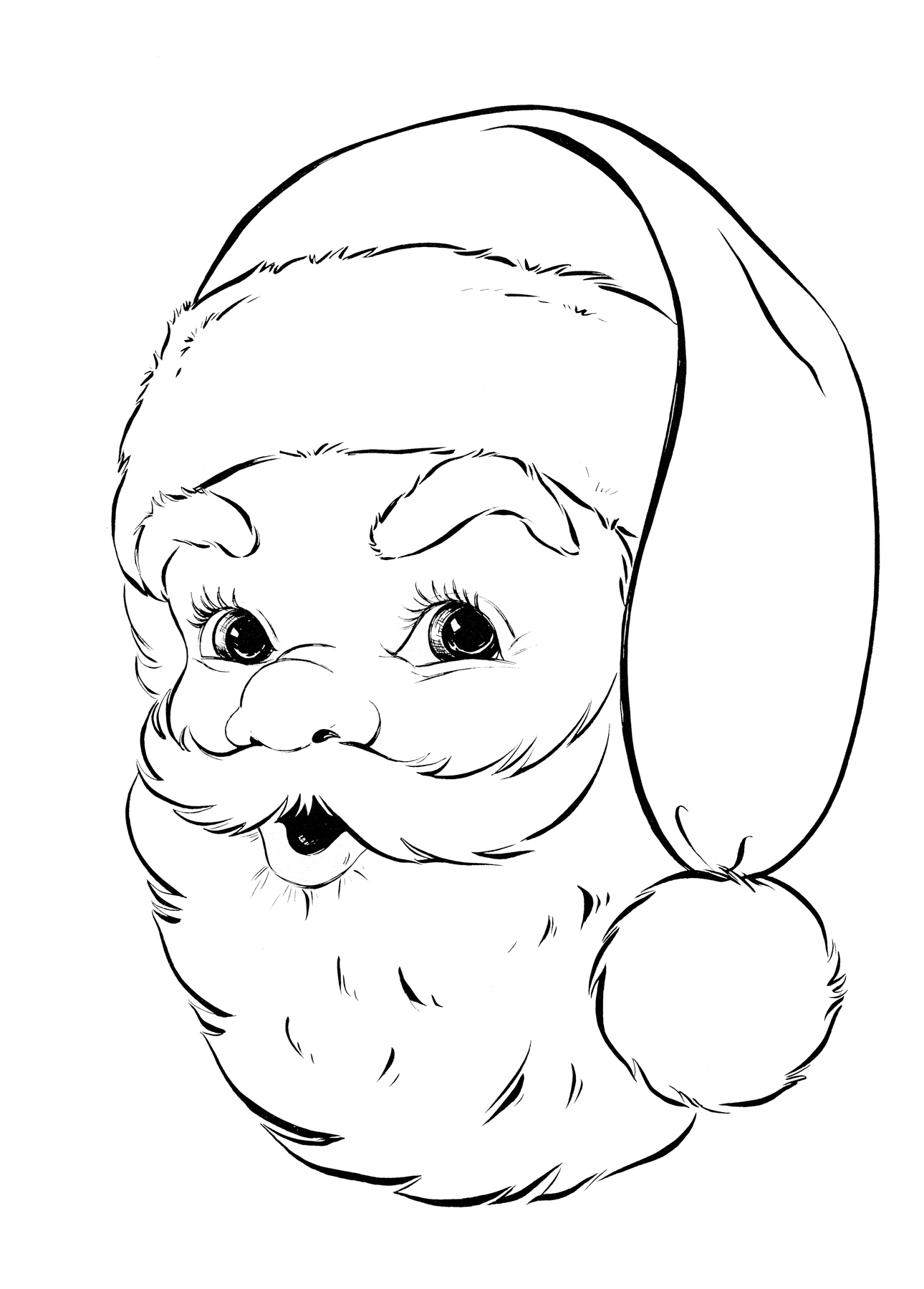 Children's Christmas Coloring Pages Free Retro Santa Coloring Page The Graphics Fairy