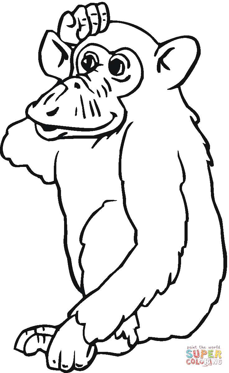 Chimpanzee Coloring Pages Chimpanzee Coloring Page Free Printable Coloring Pages