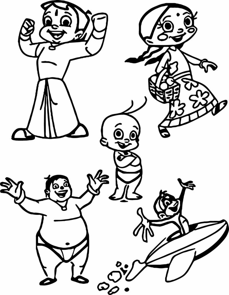 Chota Bheem Coloring Pages Chhota Bheem All Character Coloring Page 29 Printable Coloring
