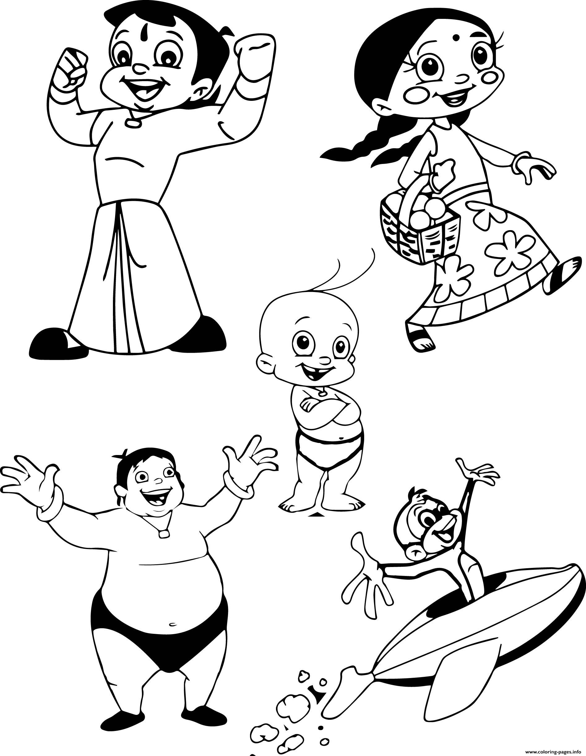 Chota Bheem Coloring Pages Chhota Bheem Characters Coloring Pages Printable