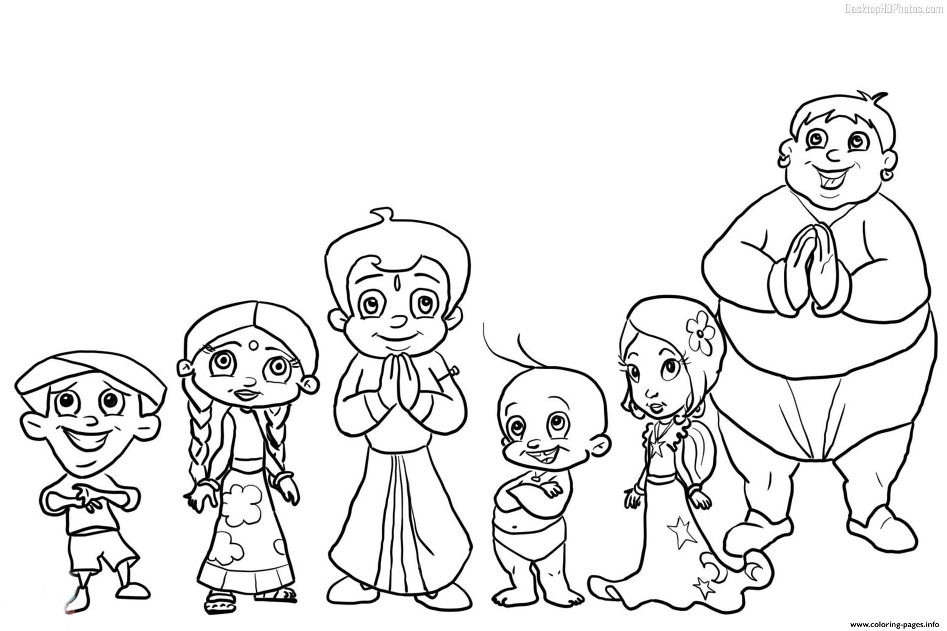 Chota Bheem Coloring Pages Chota Bheem Team Coloring Pages Printable