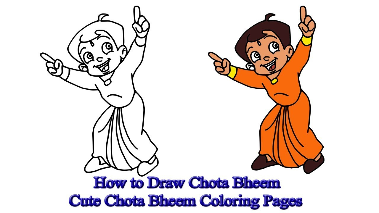 Chota Bheem Coloring Pages How To Draw Chota Bheem Cute Chota Bheem Coloring Pages