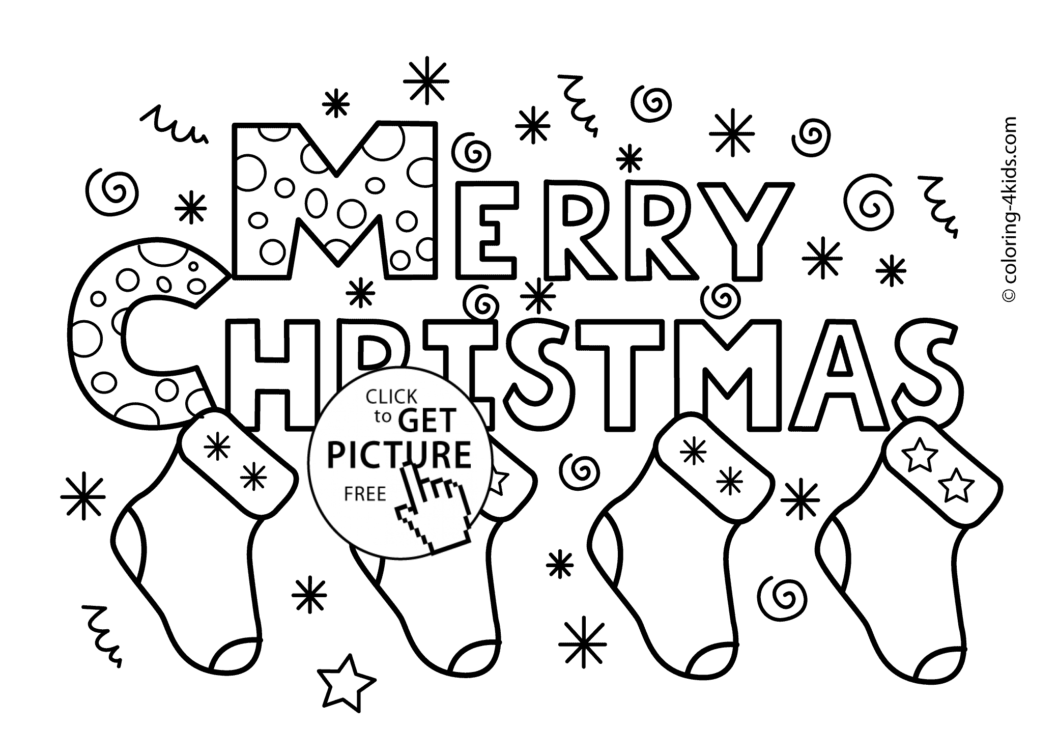 Christmas Color Pages For Kids Merry Christmas Socks Coloring Pages For Kids Printable Free