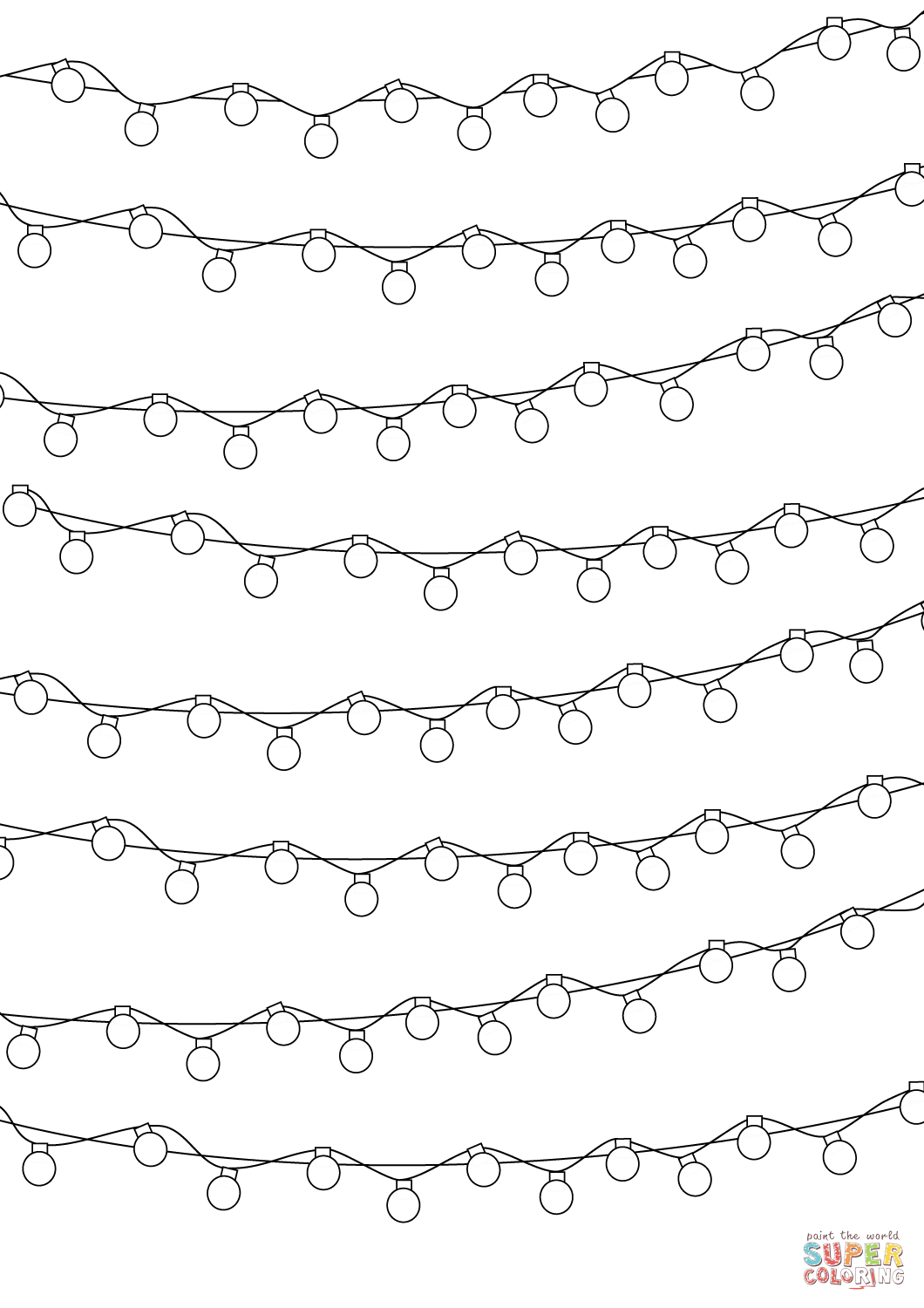 Christmas Lights Color Pages Christmas Lights Pattern Coloring Page Free Printable Coloring Pages