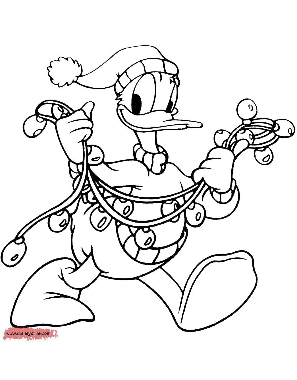 Christmas Lights Color Pages Disney Christmas Coloring Pages 2 Disneyclips