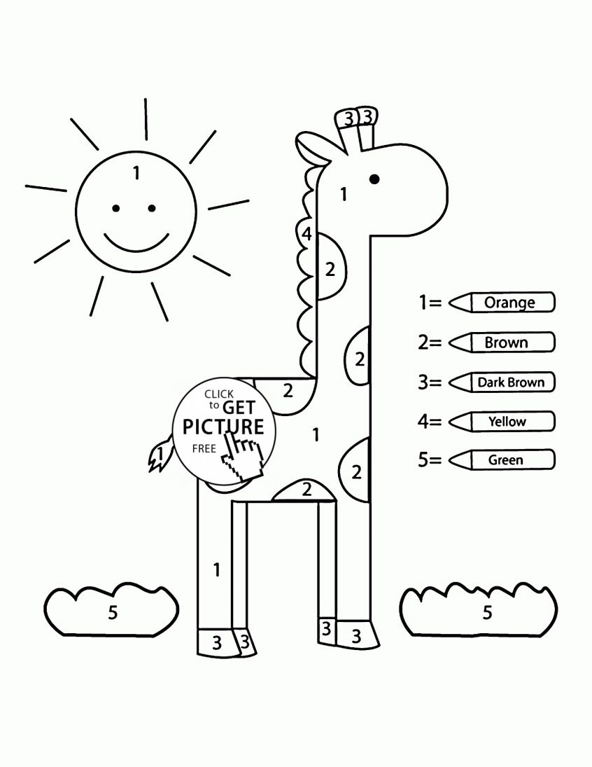 Color Orange Coloring Pages Coloring Free Color Number Pages For Kindergarten Simple Giraffe