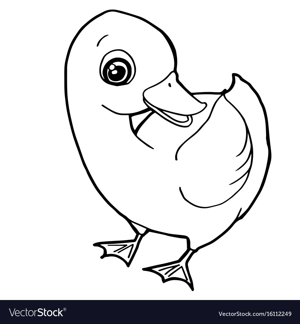 Coloring Page Duck Cartoon Cute Duck Coloring Page