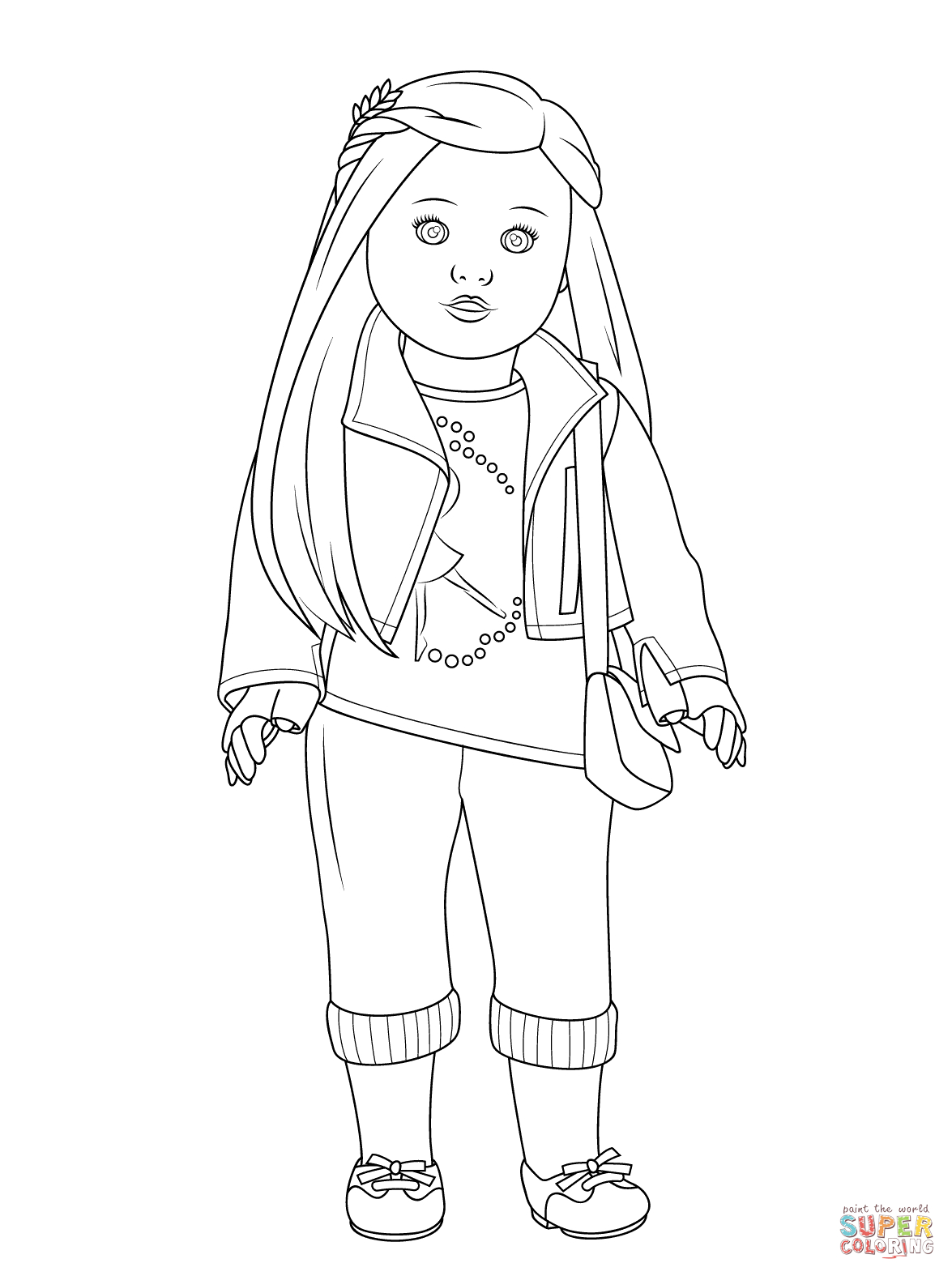 Coloring Page Girl American Girl Isabelle Doll Coloring Page Free Printable Coloring