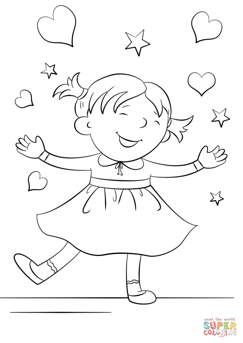 Coloring Page Girl Coloring Pages And Books Girl Coloring Page Happyee Printable