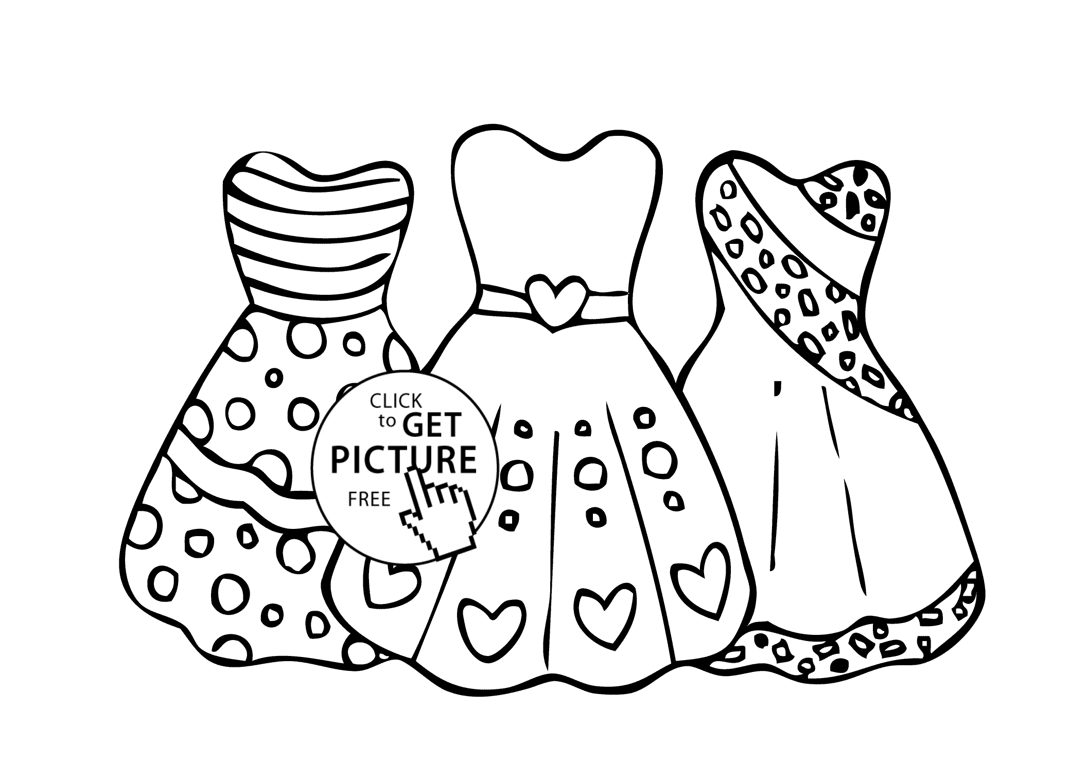 Coloring Page Girl Cool Dresses For Girls Coloring Page Printable Free Coloing 4kids