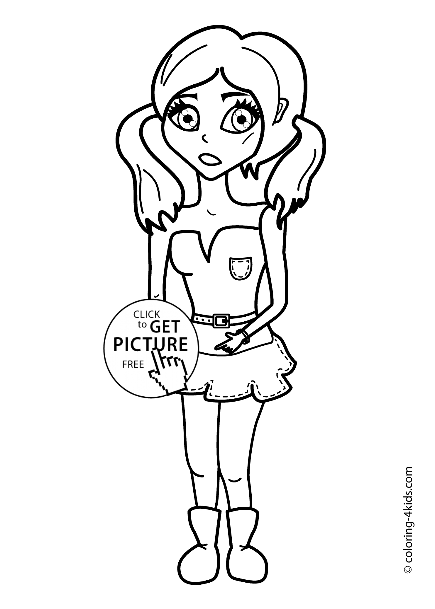 Coloring Page Girl Cute Coloring Pages For Girls Printable Coloring Pages For Kids Free