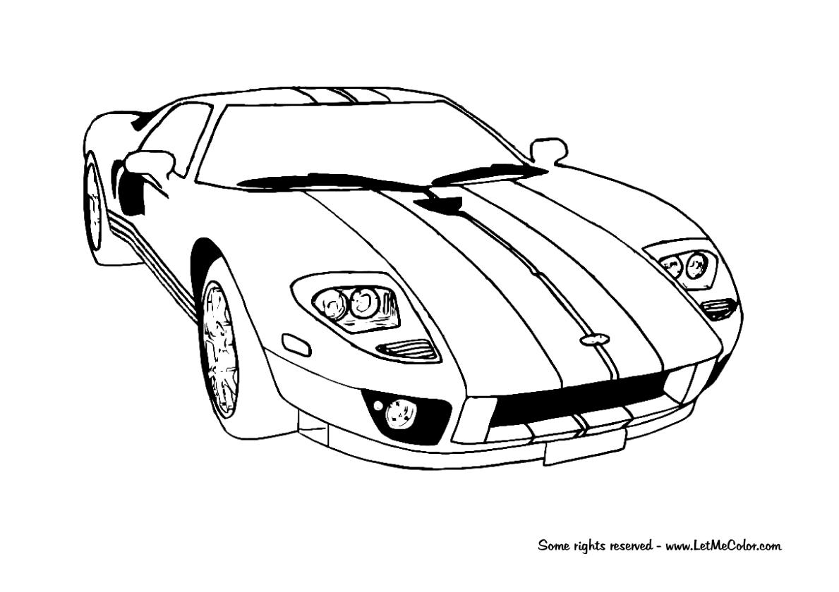 Coloring Page Of A Race Car Ford Gt Racing Car Coloring Page Letmecolor