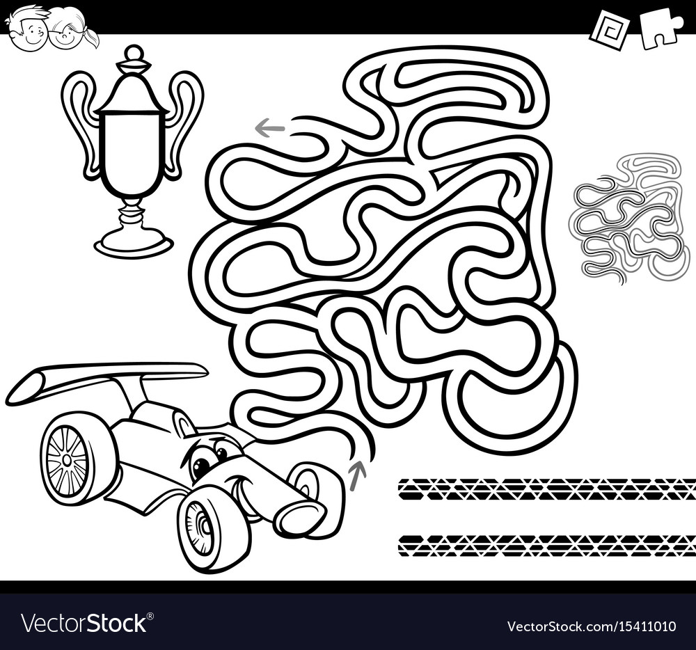Coloring Page Of A Race Car Maze With Race Car Coloring Page
