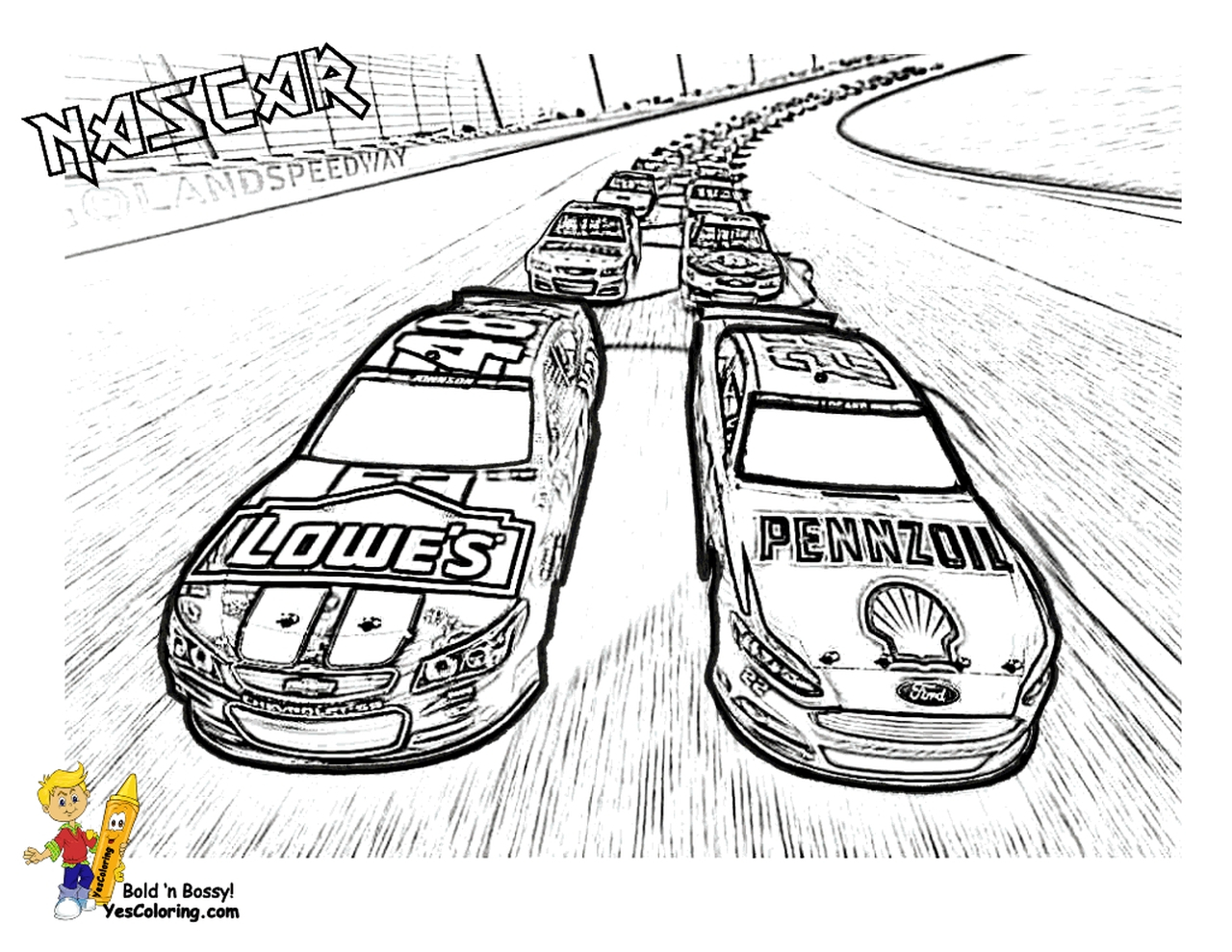 Coloring Page Of A Race Car Nascar Race Car Coloring Pages