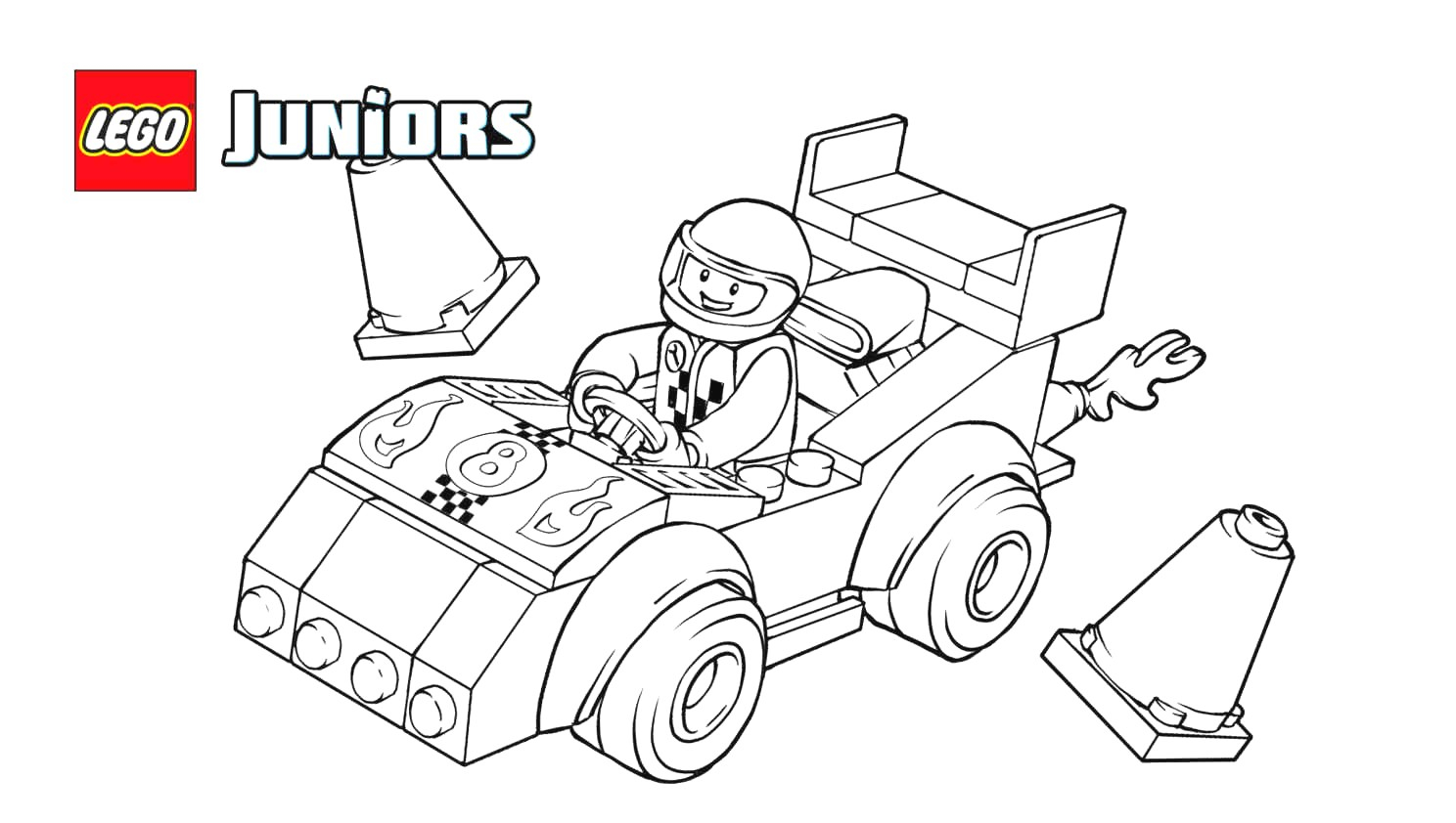 Coloring Page Of A Race Car Practical Coloring Page Race Car Lego Juniors 3928 Ageanddignity