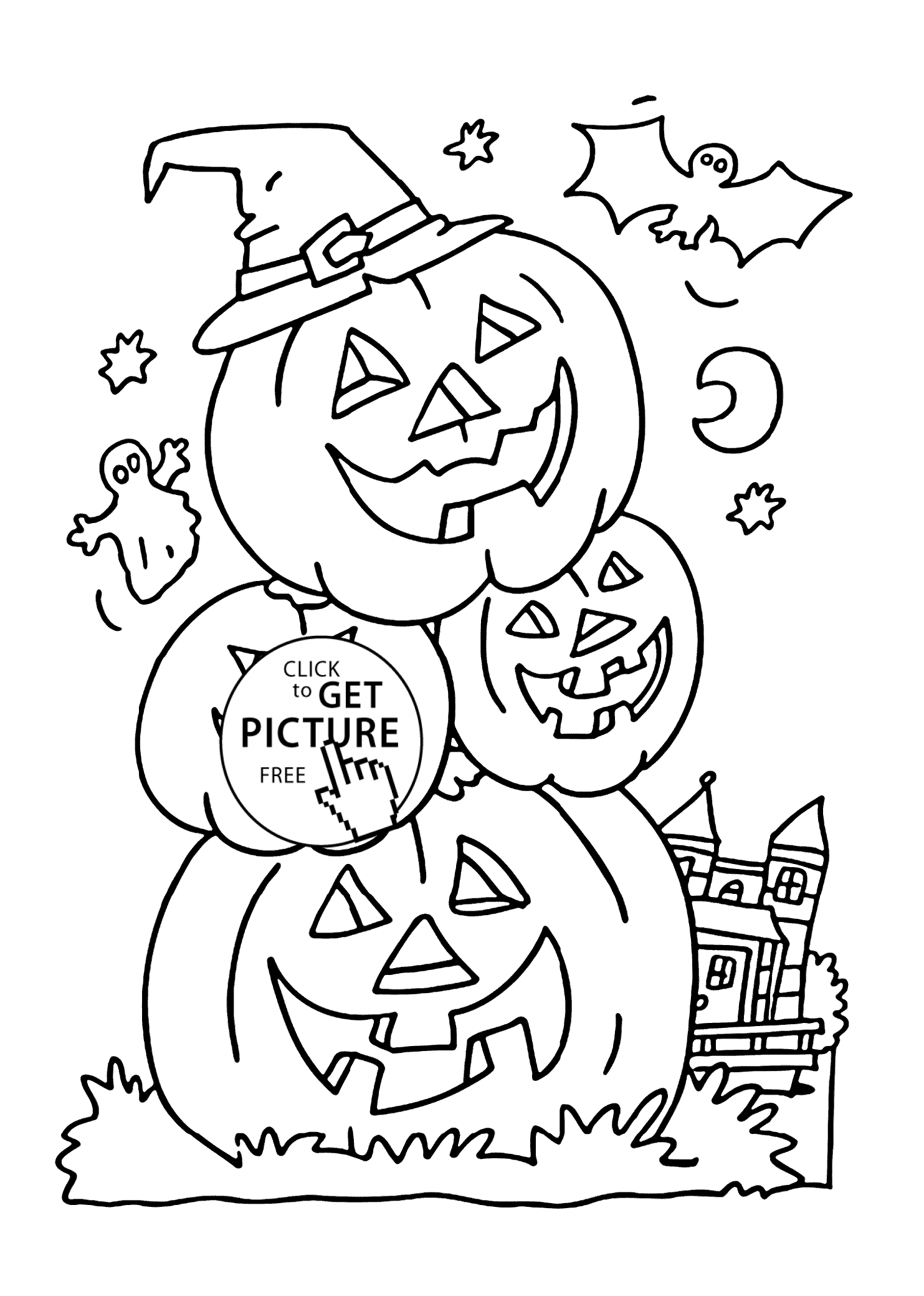 Coloring Page Of Pumpkin Halloween Pumpkins Coloring Page For Kids Printable Free