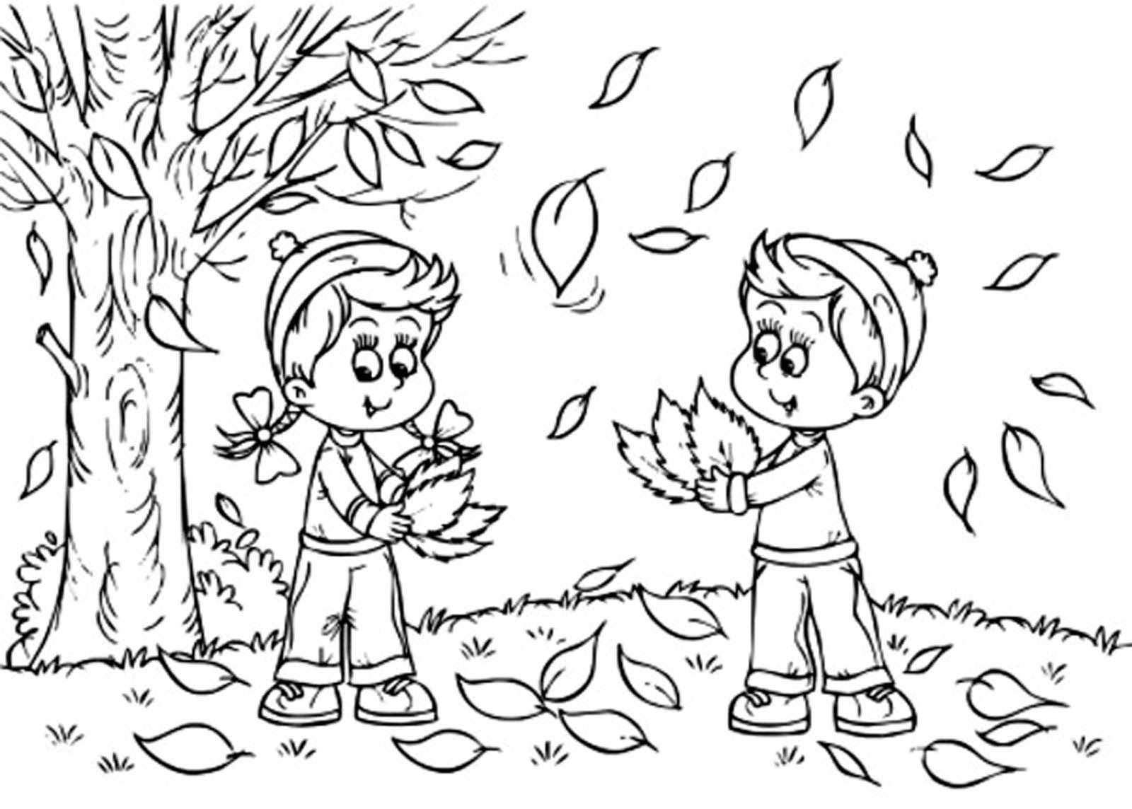 Coloring Pages Autumn Season Fall Season Drawings At Paintingvalley Explore Collection Of