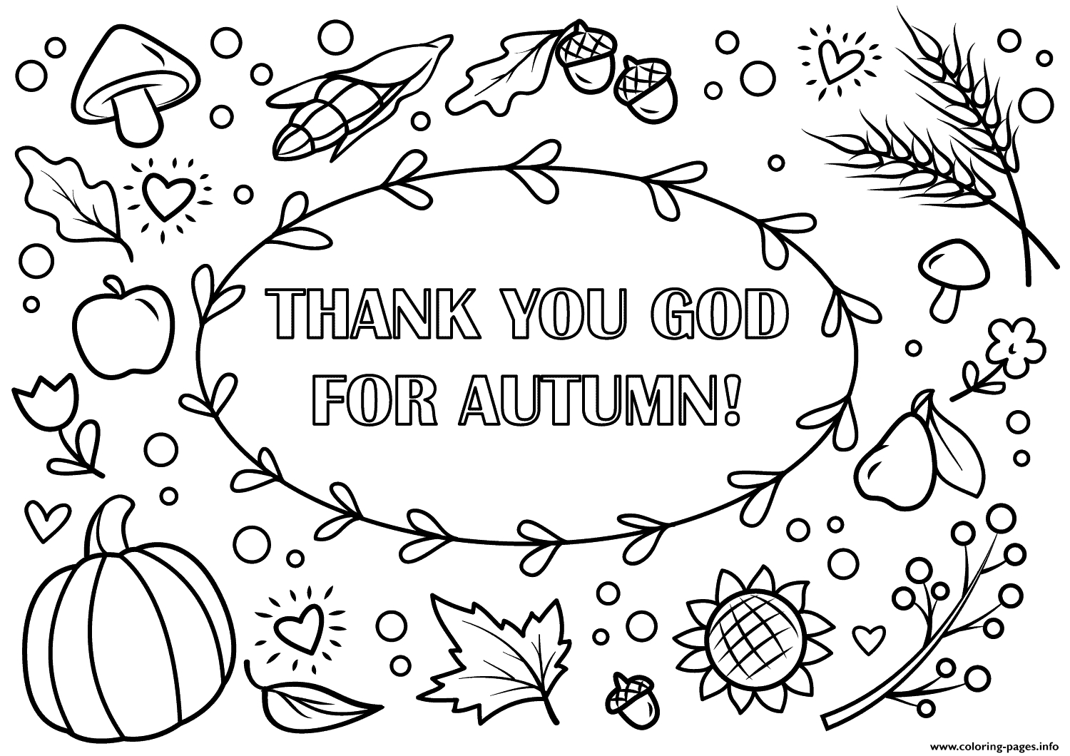 Coloring Pages Autumn Season Thank You God For Autumn Fall Coloring Pages Printable