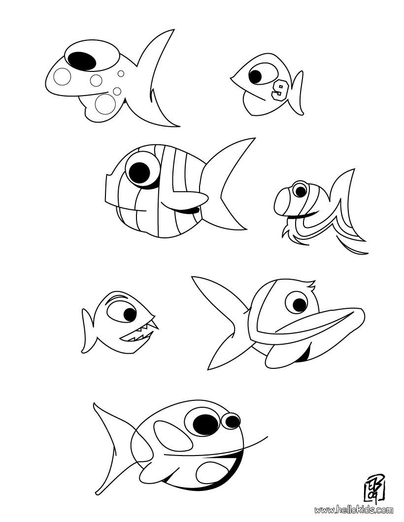 Coloring Pages Fishing Fishes Coloring Pages Hellokids