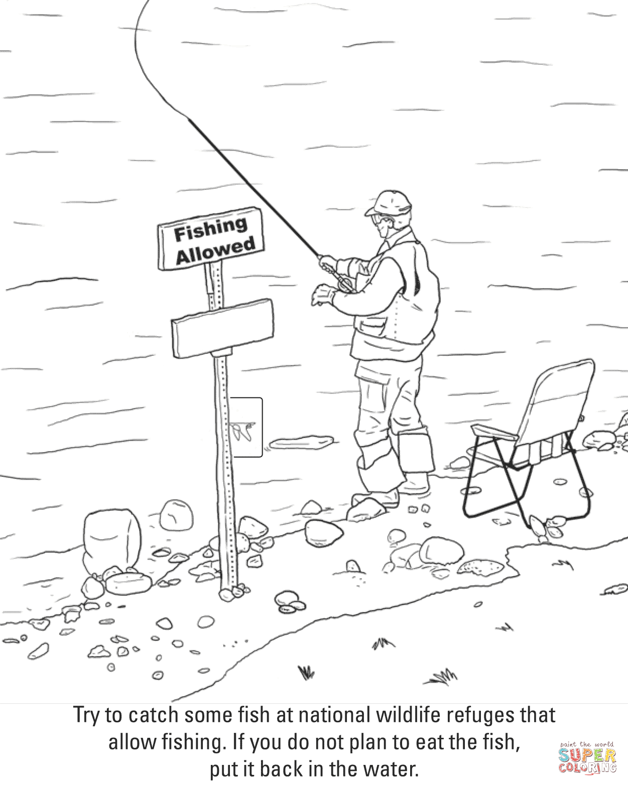 Coloring Pages Fishing Fishing Coloring Page Free Printable Coloring Pages