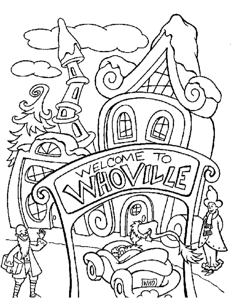 Coloring Pages Holiday Grinch Gives Out Christmas Gifts Coloring Pages Hellokids