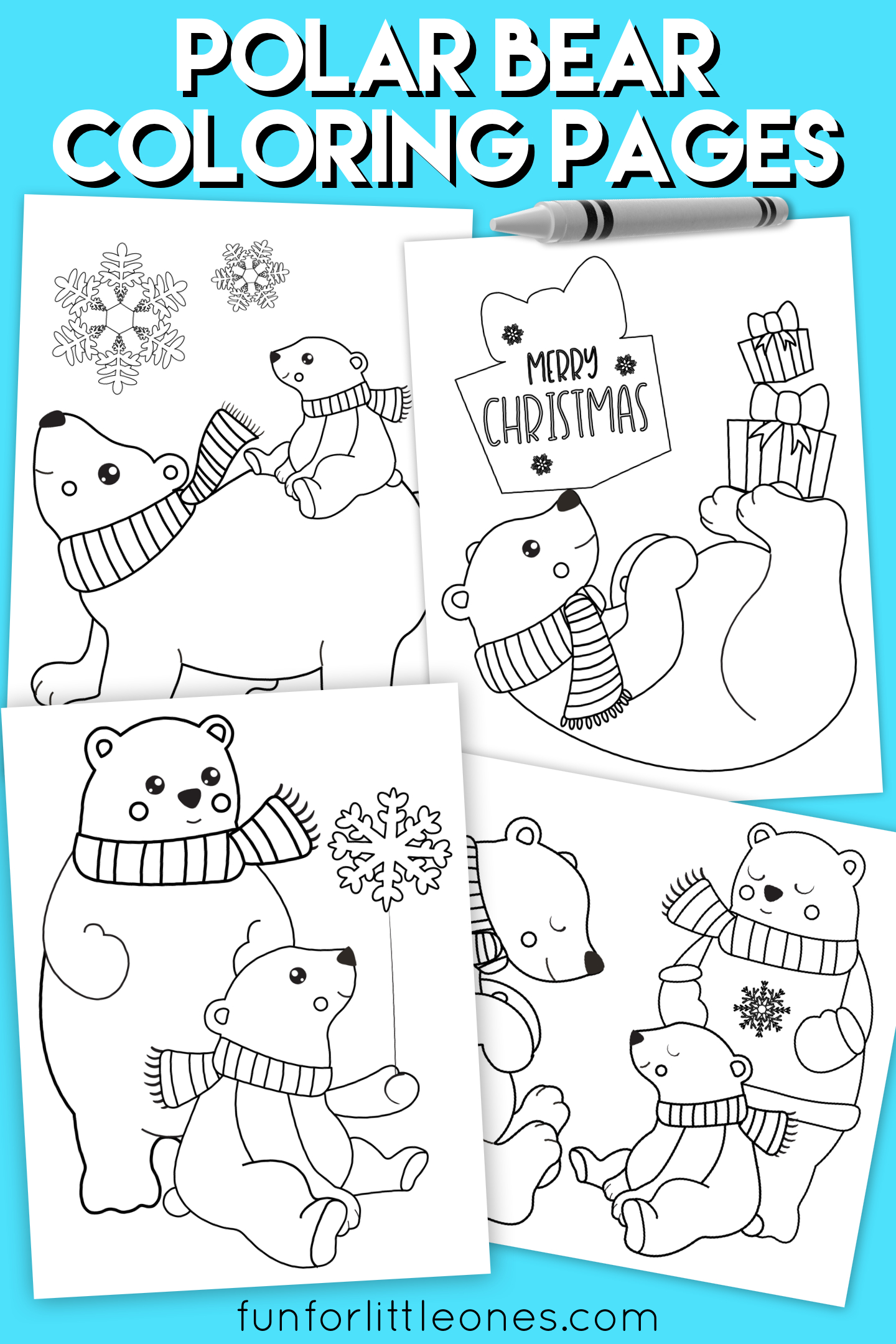 Coloring Pages Holiday Polar Bear Holiday Coloring Pages For Kids Free Printable