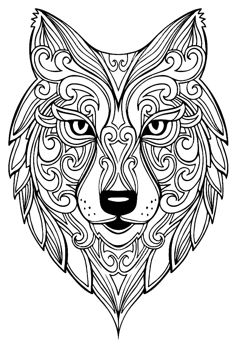 Coloring Pages Of A Wolf Wolf 2 Wolves Adult Coloring Pages
