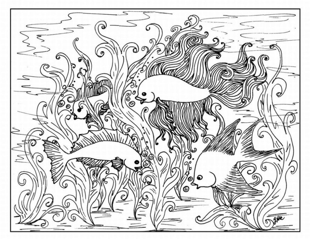 Coloring Pages Of Animals Hard Hard Coloring Pages Of Underwater Ocean Life Coloringstar