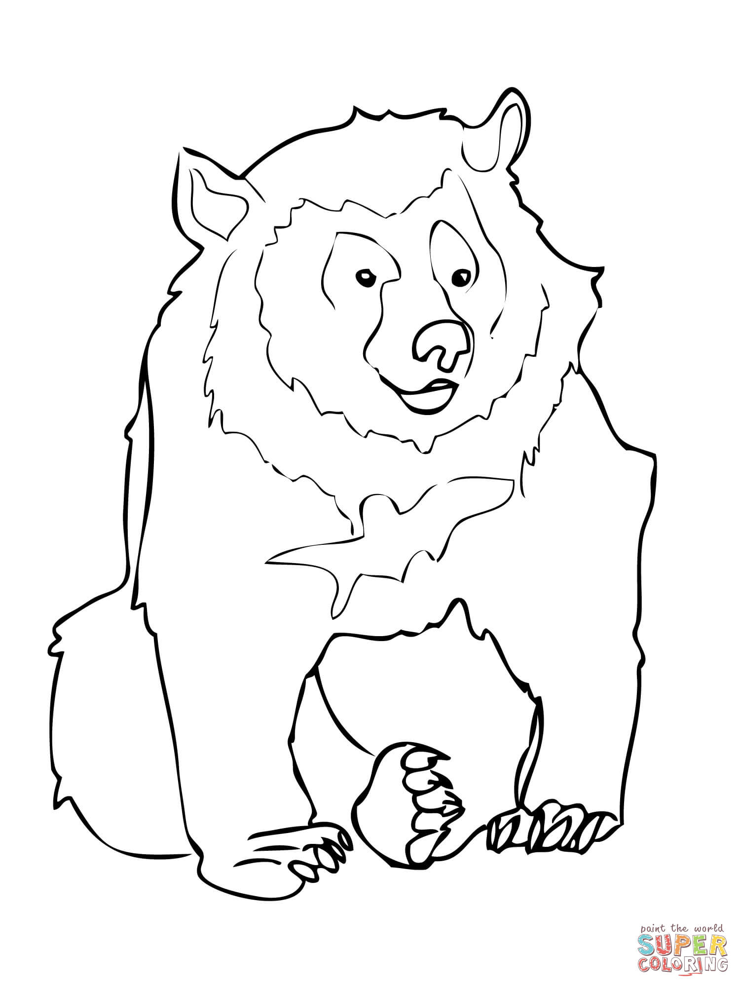 Coloring Pages Of Black Bears Asiatic Black Bear Coloring Page Free Printable Coloring Pages