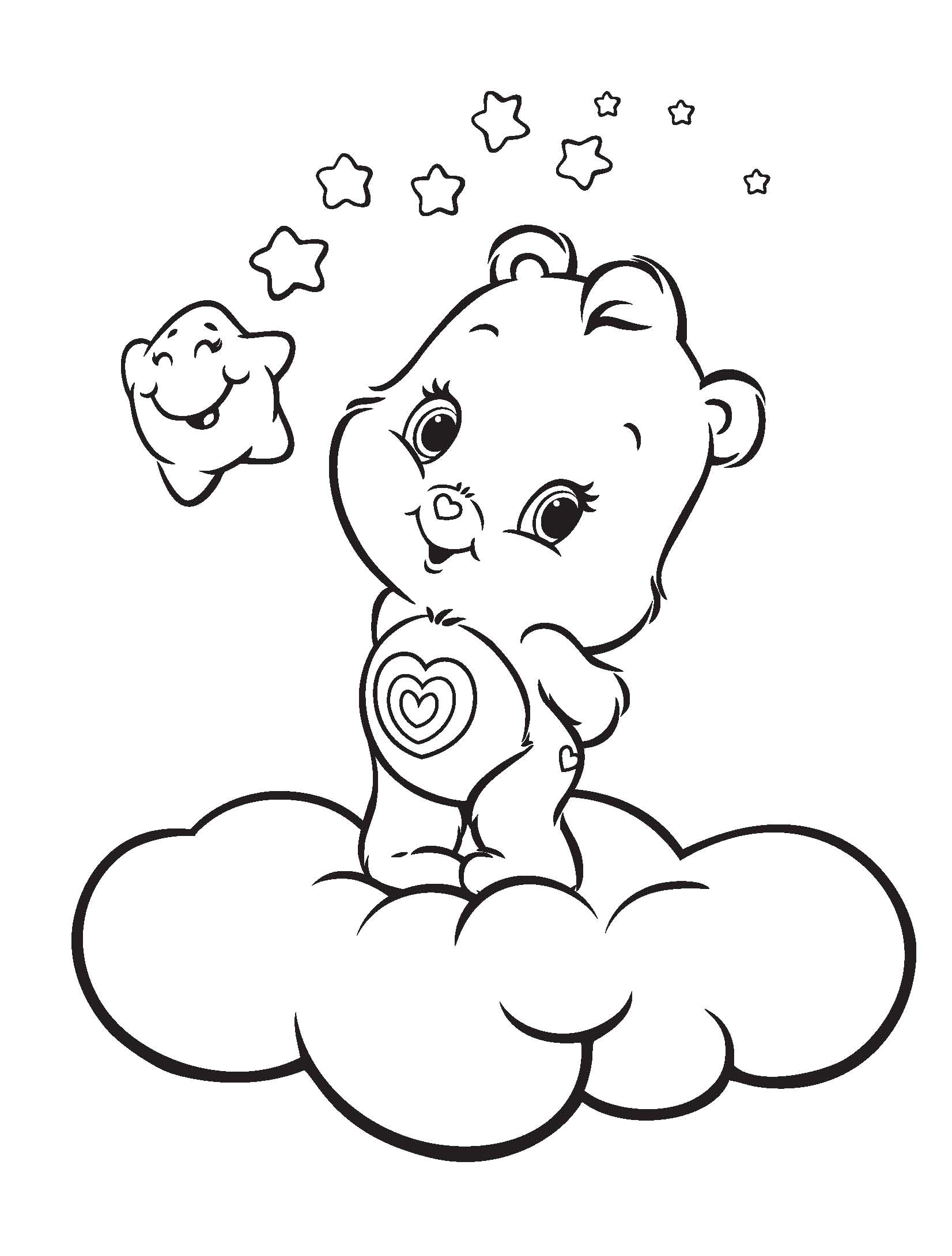 Coloring Pages Of Black Bears Ba Care Bears Coloring Pages Within Free Printable Bear Coloring