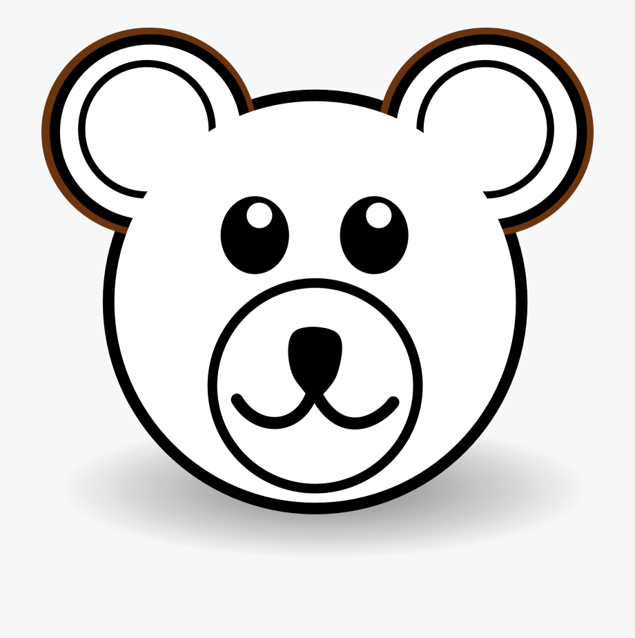 Coloring Pages Of Black Bears Black And White Cartoon Animals Teddy Bear Head Coloring Pages