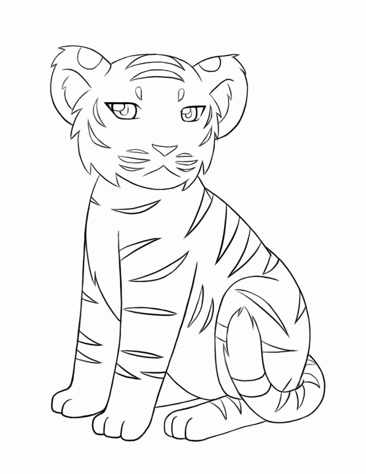 Coloring Pages Of Cute Tigers Ba Tiger Coloring Pages Drawn White Cute Brilliant Of Tigers 15 In