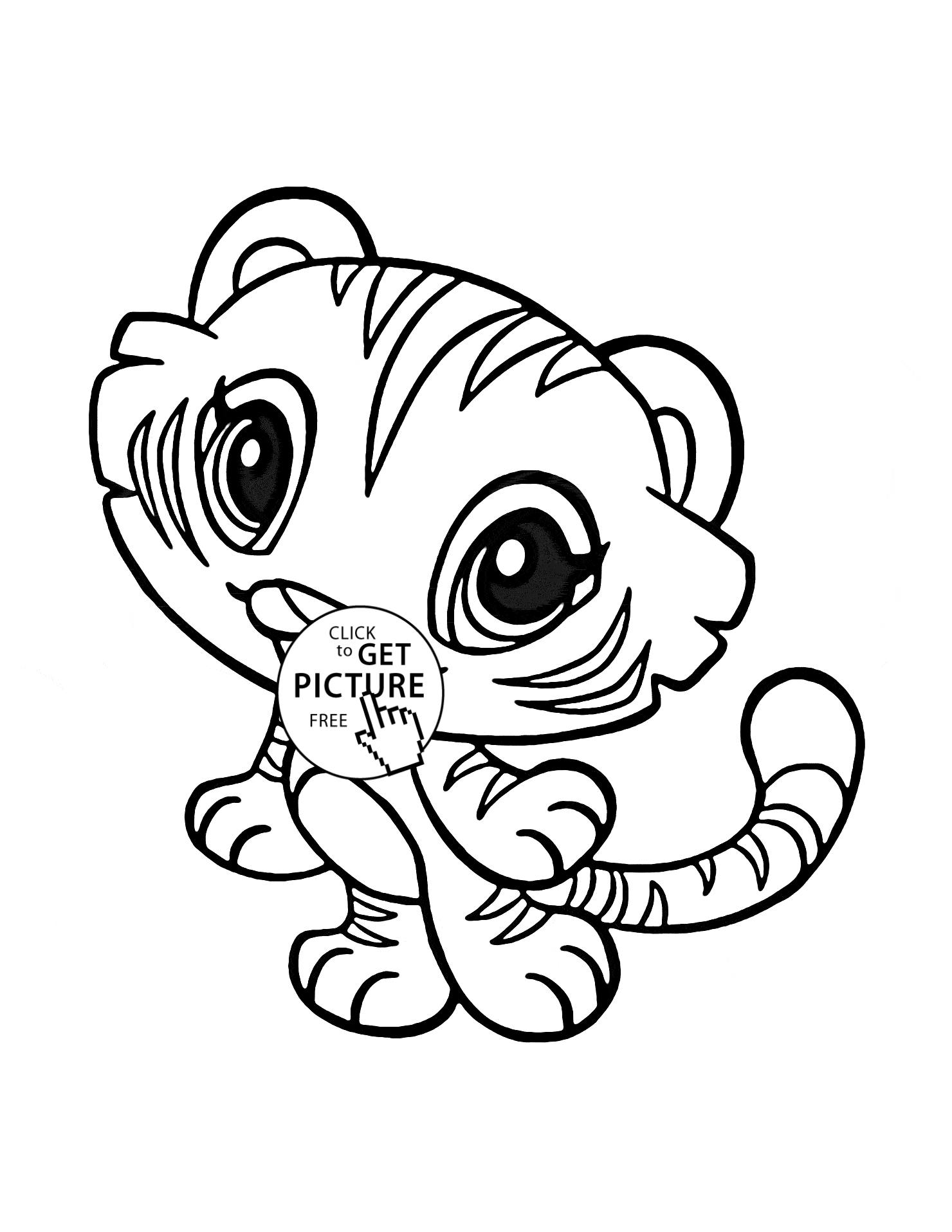 Coloring Pages Of Cute Tigers Tiger Cute Little Animal Coloring Pages Print Coloring