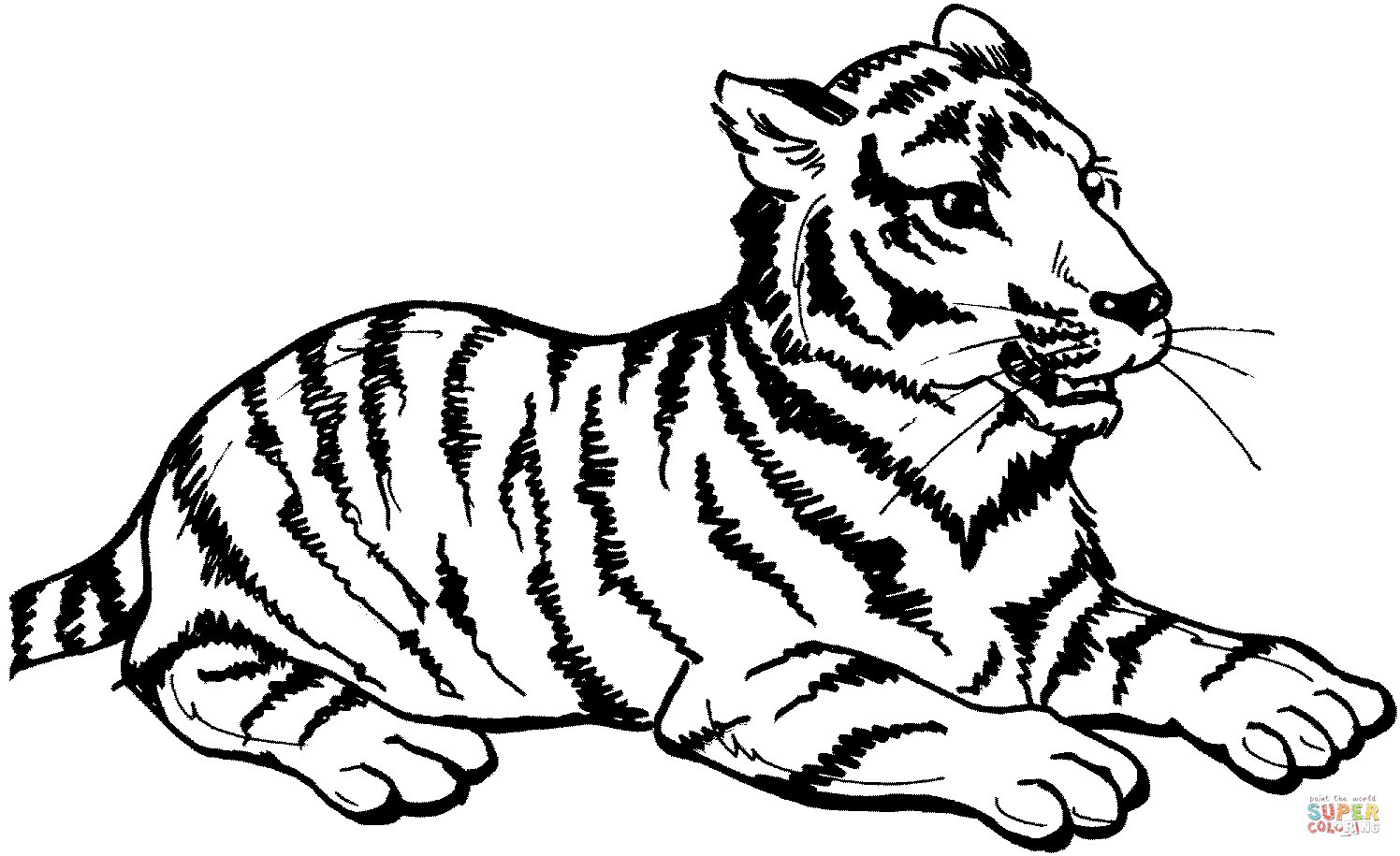 Coloring Pages Of Cute Tigers Tiger Sits Coloring Page Free Printable Coloring Pages
