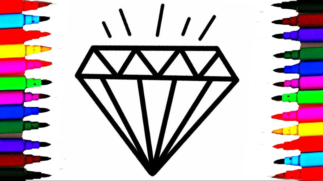 Coloring Pages Of Diamonds Crystals Jems Diamond Coloring Pages L How To Draw And Color Crystals Videos For Kids Rainbow Colors