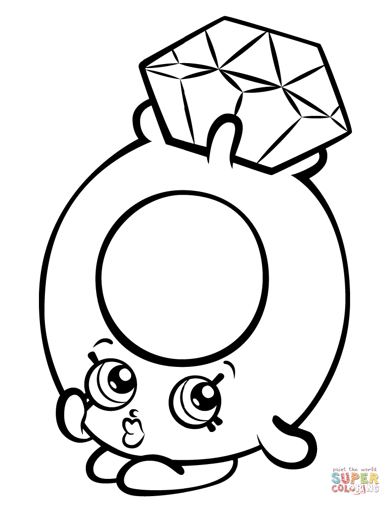 Coloring Pages Of Diamonds Roxy Ring With Diamond Shopkin Coloring Page Free Printable