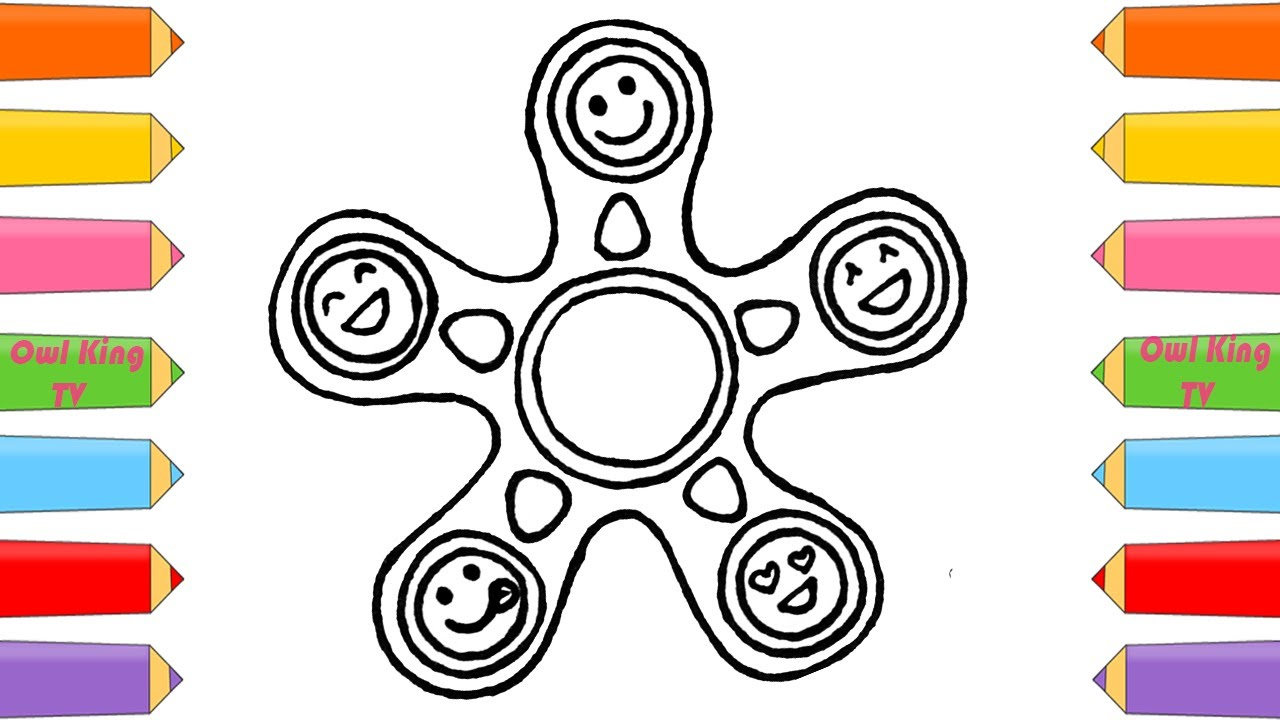 Coloring Pages Of Fidget Spinners How To Draw And Color Fidget Spinner Coloring Pages For Kids Art Colors For Children