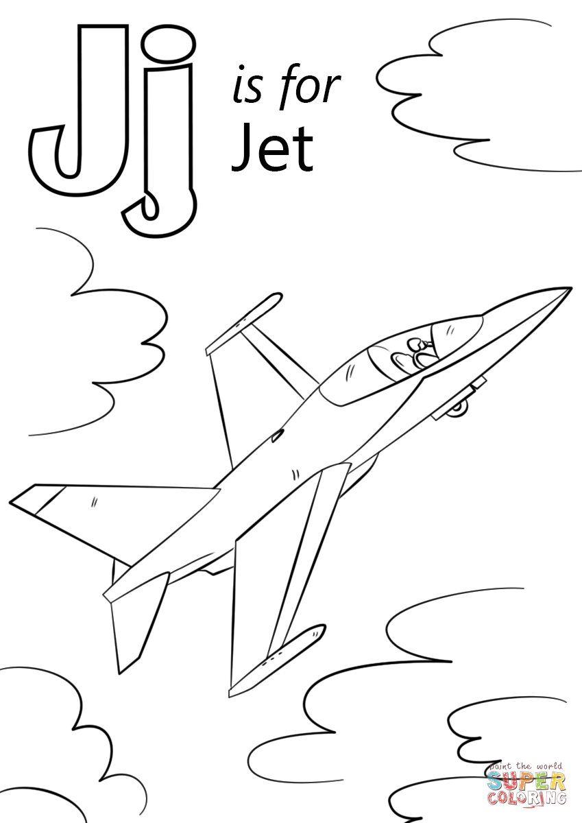 Coloring Pages Of J Letter J Is For Jet Coloring Page Free Printable Coloring Pages