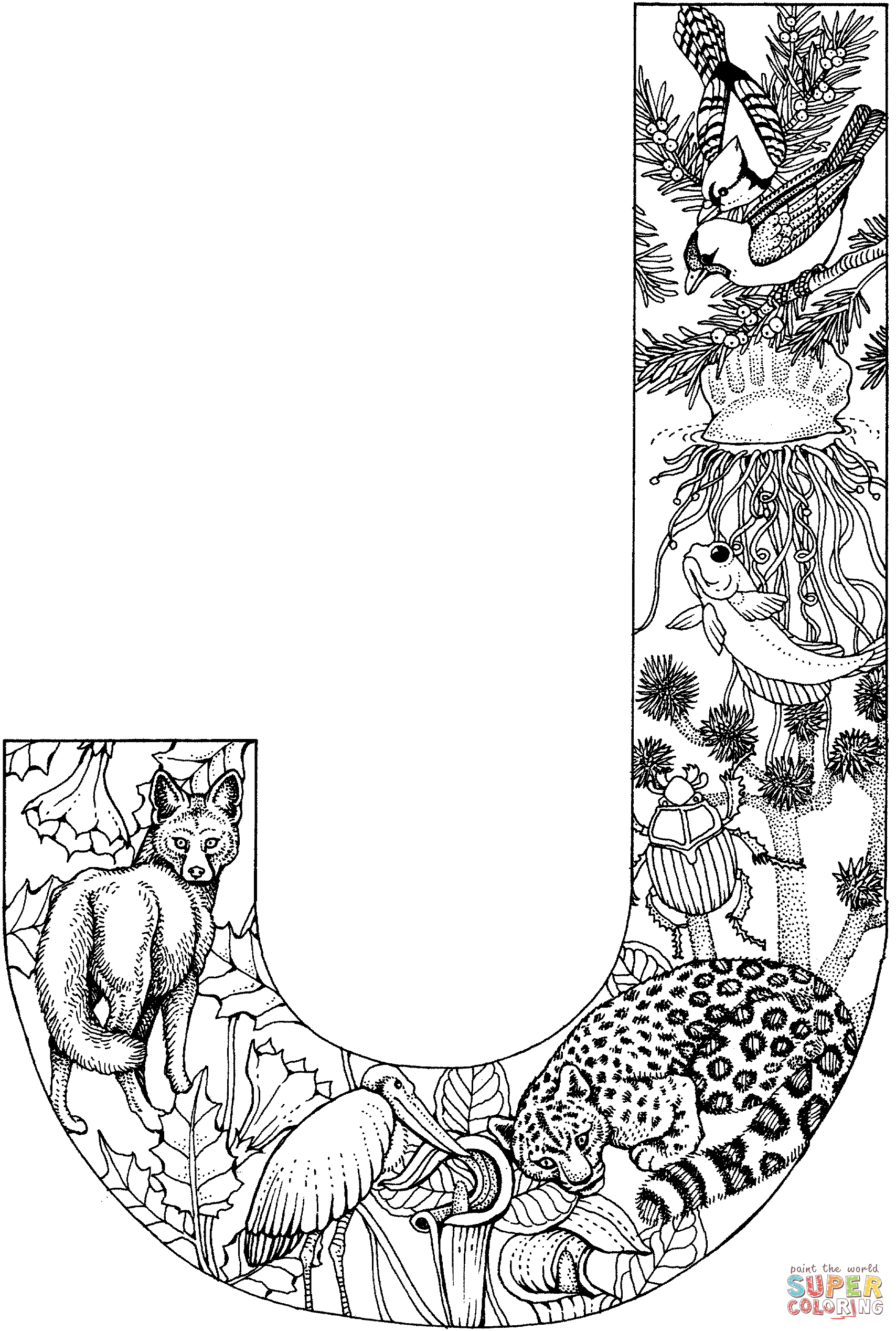 Coloring Pages Of J Letter J With Animals Coloring Page Free Printable Coloring Pages