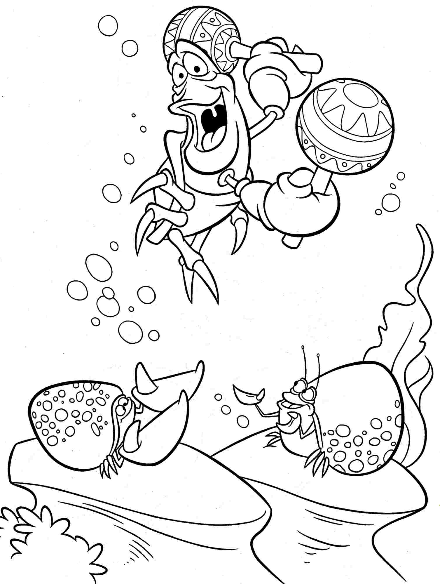 Coloring Pages Of Little Mermaid Little Mermaid Coloring Pages Funny Sebastian Coloringstar