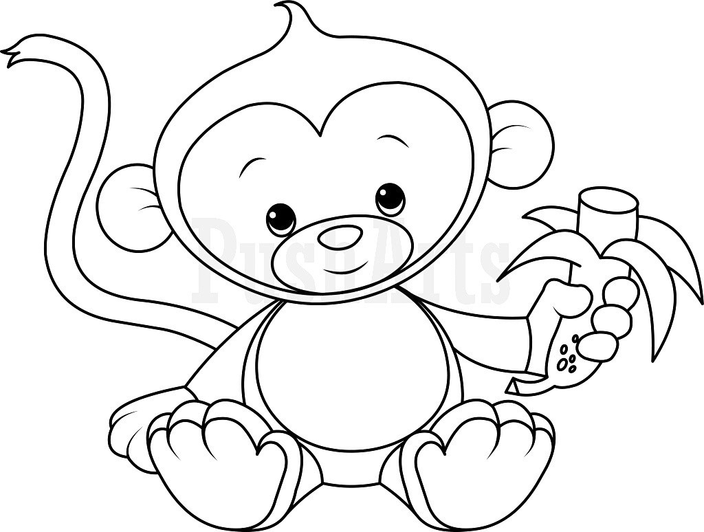 Coloring Pages Of Monkeys Drawings Of Ba Monkeys Cute Monkey Coloring Pages 0 At Coloring
